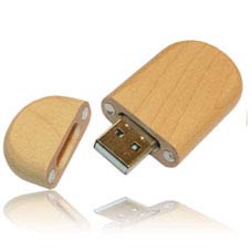 Wooden Oval USB Drive