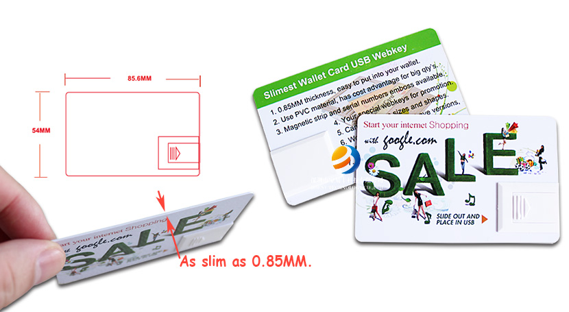 PVC credit card USB webkey