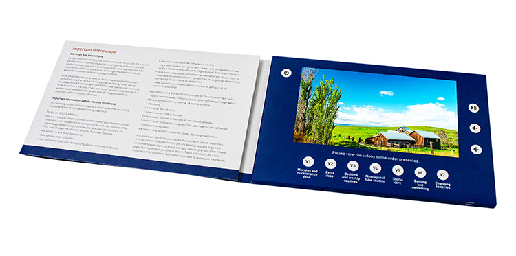 video brochure with three folded