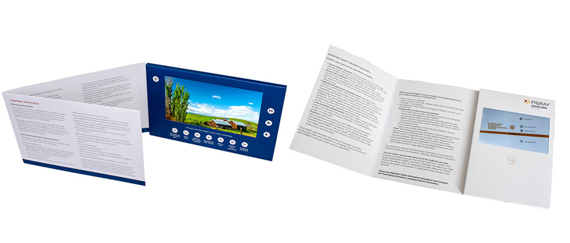 Three fold video brochures