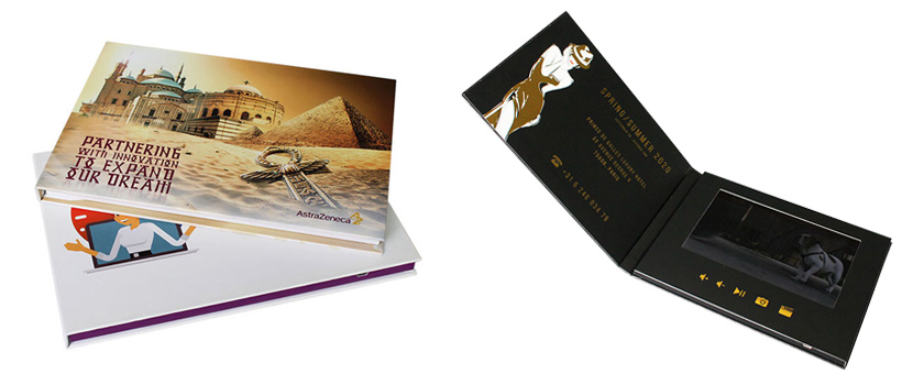 hard cover video brochures with different LCD size