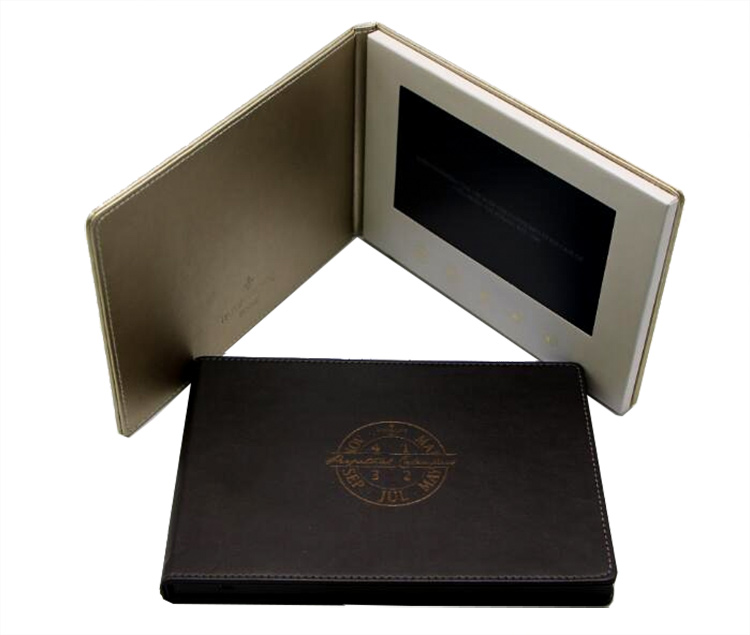 video brochures leather material