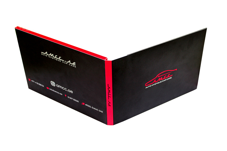 video book with hot red foil